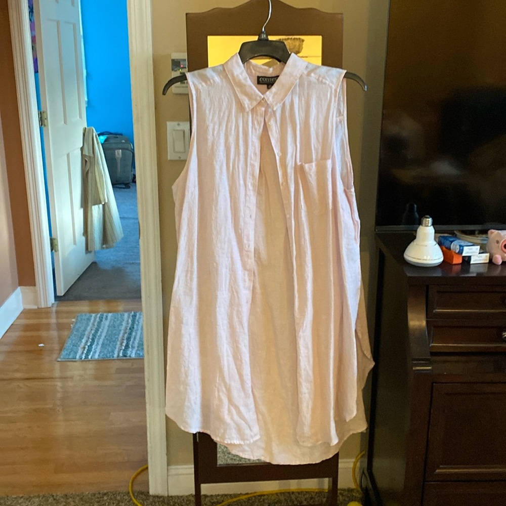 Pink 100% Linen tunic by LORD AND TAYLOR size 2x